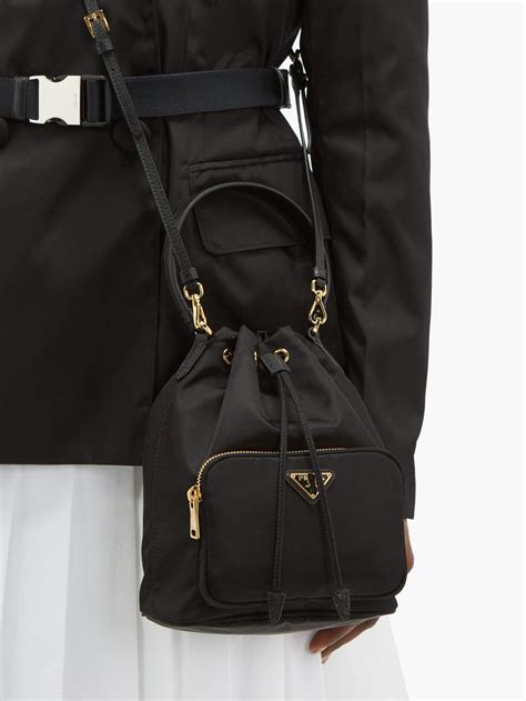 prada mini leather bucket bag|prada black nylon bucket bag.